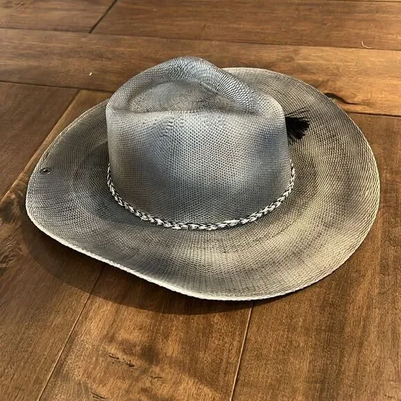 Free People x Peter Grimm Levon Distressed Straw Hat NWT Free People x Peter Grimm Levon Grey Distressed Paper  main image 4
